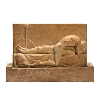 TED SHAWN (1891 - 1972) Two carved wood relief sculptures.